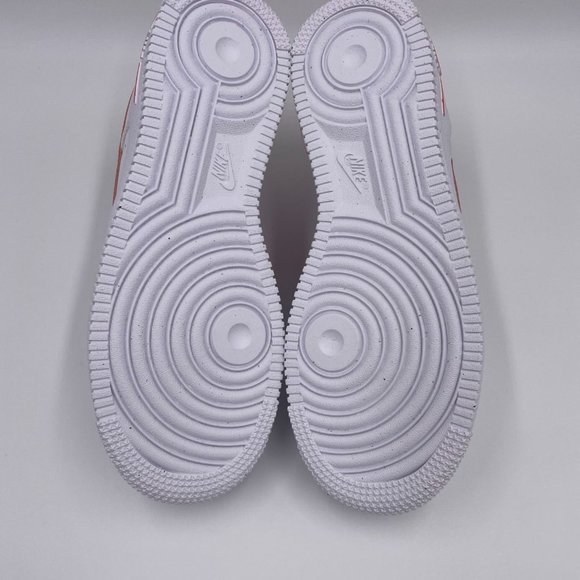 Nike Air Force 1 White / Orange Womens Shoes - Picture 6 of 8